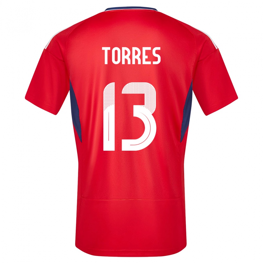 Mulher Camisola Costa Rica Gerson Torres #13 Vermelho Principal 24-26 Camisa Brasil