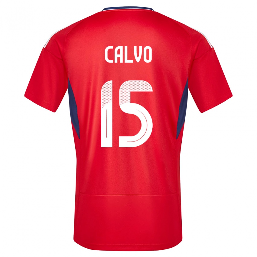 Mulher Camisola Costa Rica Francisco Calvo #15 Vermelho Principal 24-26 Camisa Brasil