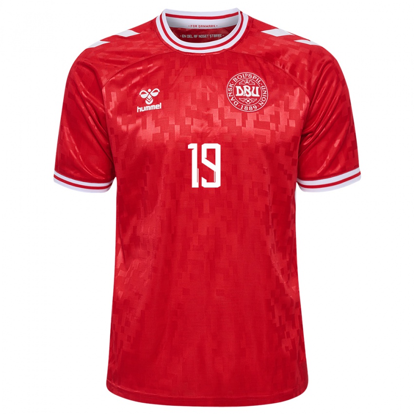 Mulher Camisola Dinamarca Asbjorn Bondergaard #19 Vermelho Principal 24-26 Camisa Brasil