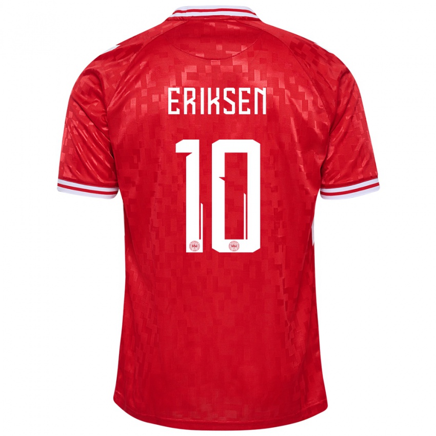 Mulher Camisola Dinamarca Christian Eriksen #10 Vermelho Principal 24-26 Camisa Brasil