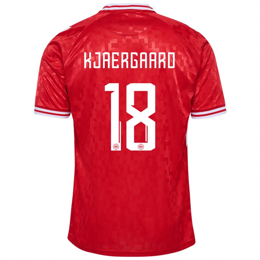 Mulher Camisola Dinamarca Maurits Kjaergaard #18 Vermelho Principal 24-26 Camisa Brasil