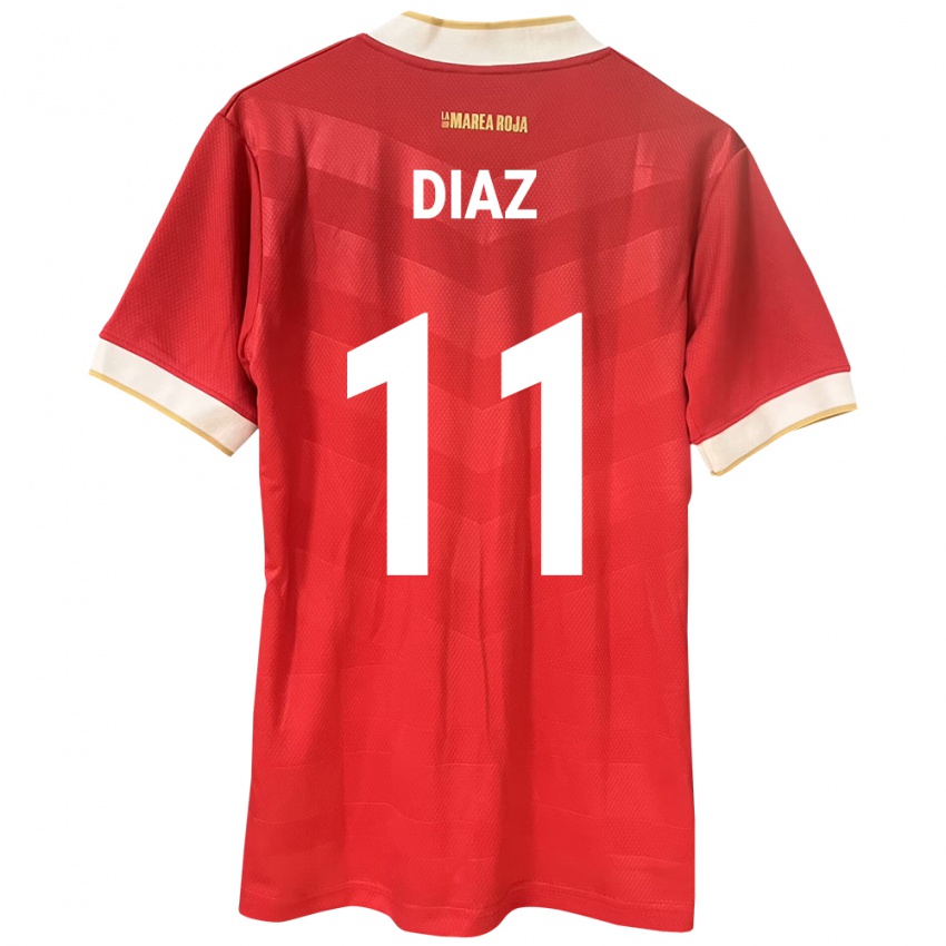 Mulher Camisola Panamá Ismael Díaz #11 Vermelho Principal 24-26 Camisa Brasil