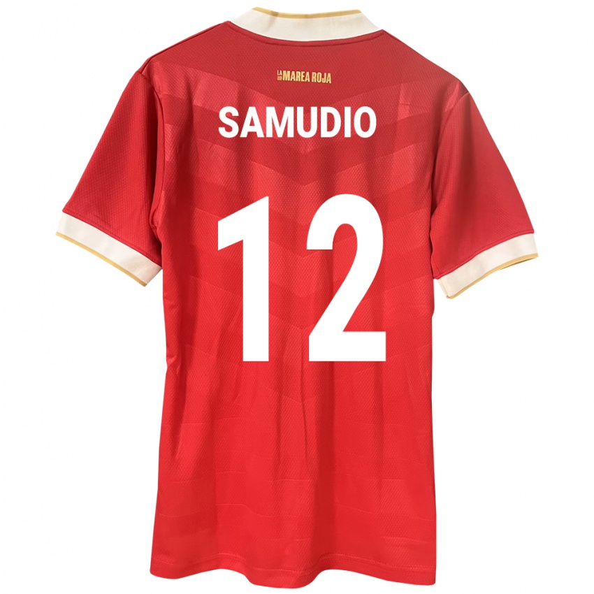 Mulher Camisola Panamá César Samudio #12 Vermelho Principal 24-26 Camisa Brasil