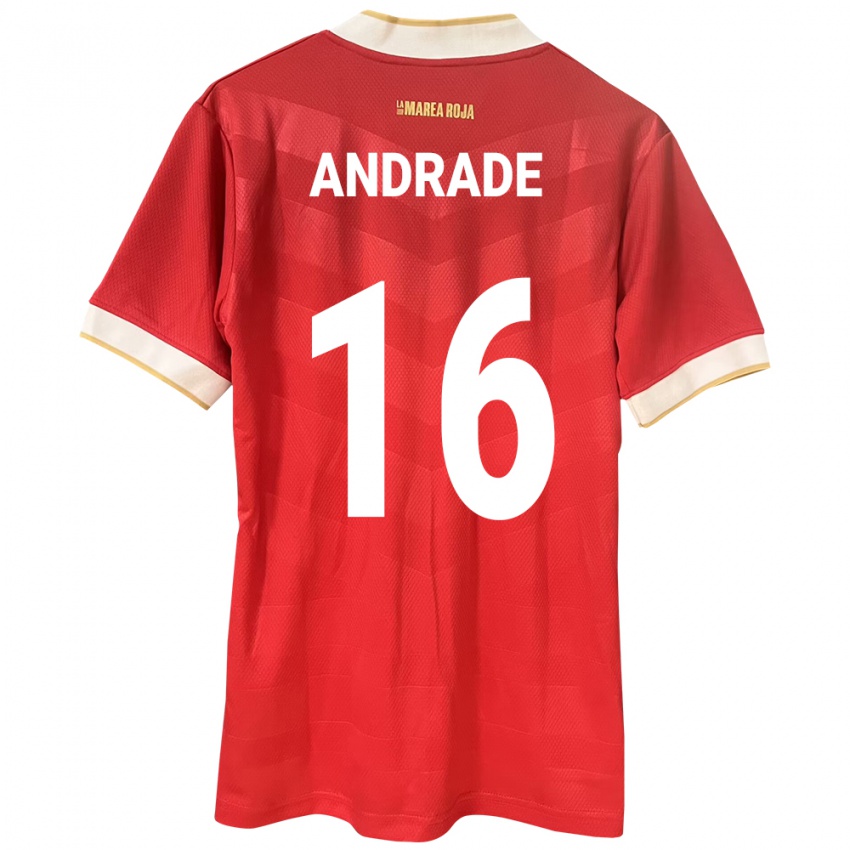 Mulher Camisola Panamá Andrés Andrade #16 Vermelho Principal 24-26 Camisa Brasil