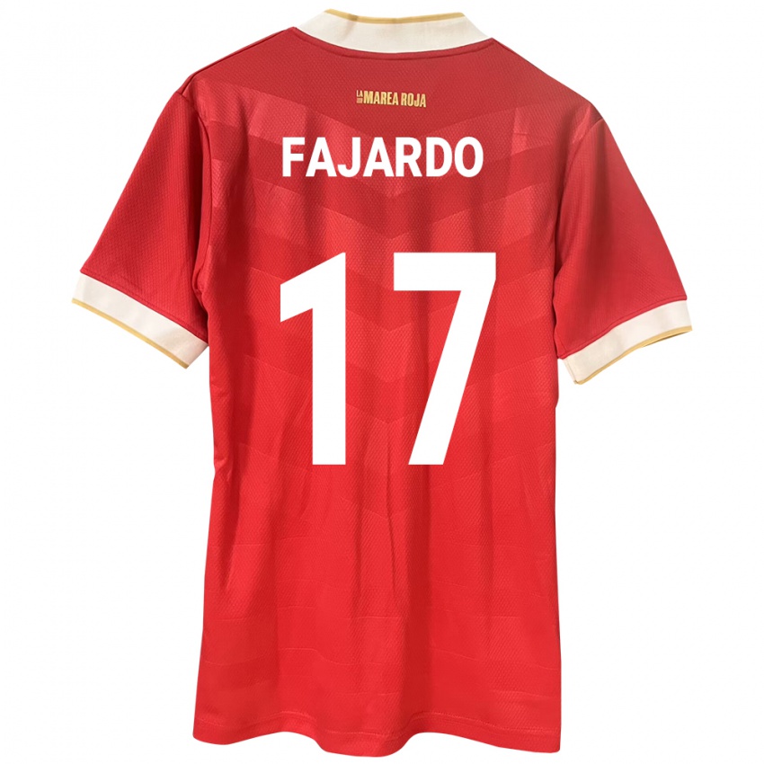 Mulher Camisola Panamá José Fajardo #17 Vermelho Principal 24-26 Camisa Brasil