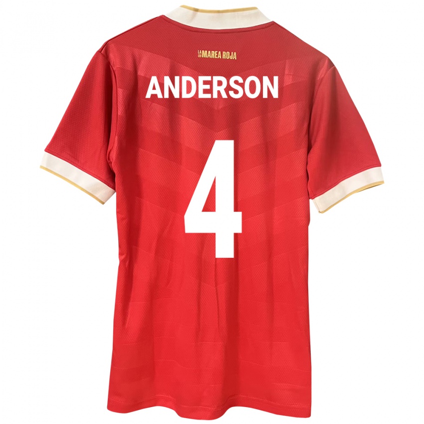 Mulher Camisola Panamá Eduardo Anderson #4 Vermelho Principal 24-26 Camisa Brasil