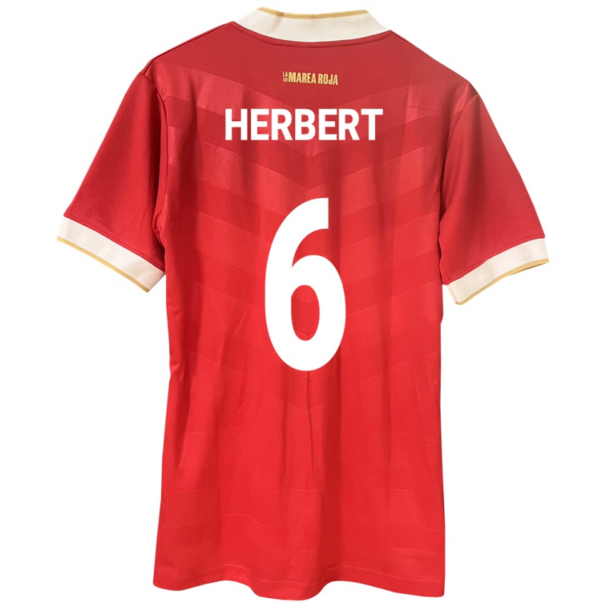 Mulher Camisola Panamá Giovany Herbert #6 Vermelho Principal 24-26 Camisa Brasil