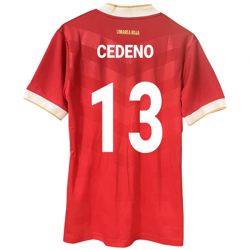 Mulher Camisola Panamá Edward Cedeño #13 Vermelho Principal 24-26 Camisa Brasil