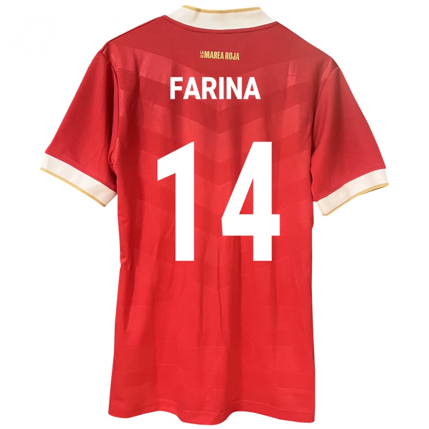 Mulher Camisola Panamá Edgardo Fariña #14 Vermelho Principal 24-26 Camisa Brasil