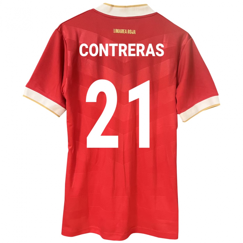 Mulher Camisola Panamá Davis Contreras #21 Vermelho Principal 24-26 Camisa Brasil