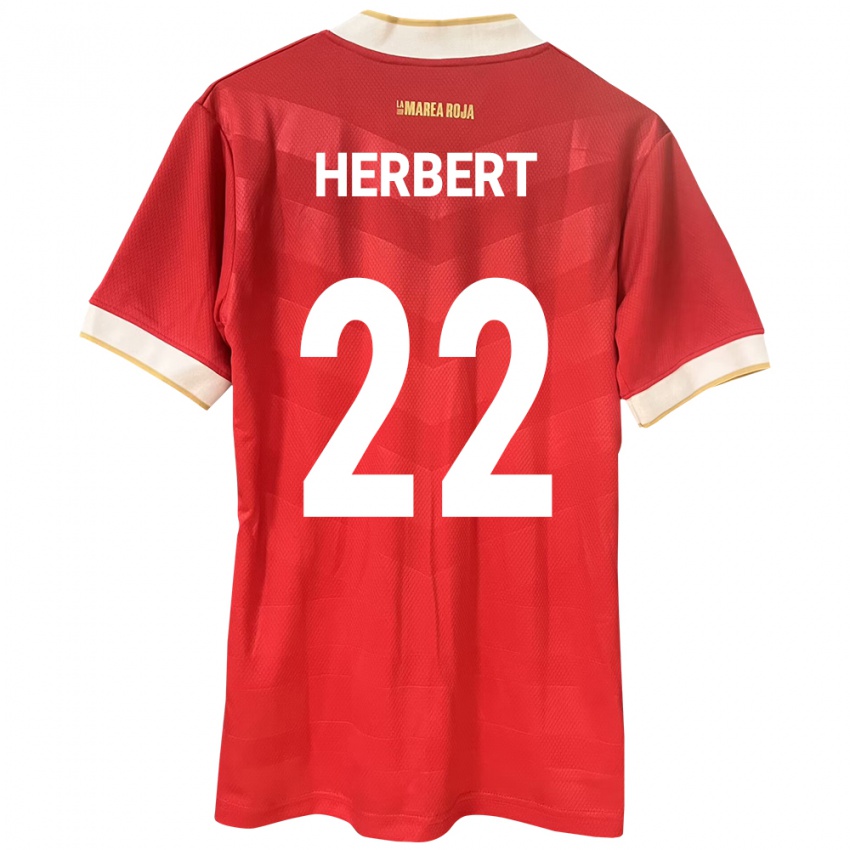 Mulher Camisola Panamá Antony Herbert #22 Vermelho Principal 24-26 Camisa Brasil