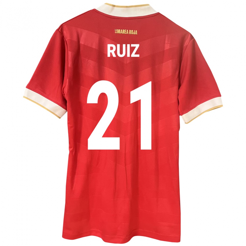 Mulher Camisola Panamá Alberto Ruiz #21 Vermelho Principal 24-26 Camisa Brasil