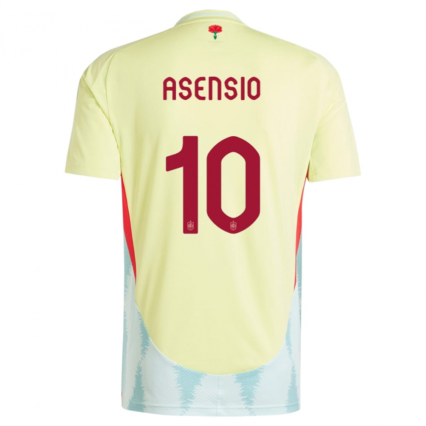 Mulher Camisola Espanha Marco Asensio #10 Amarelo Alternativa 24-26 Camisa Brasil