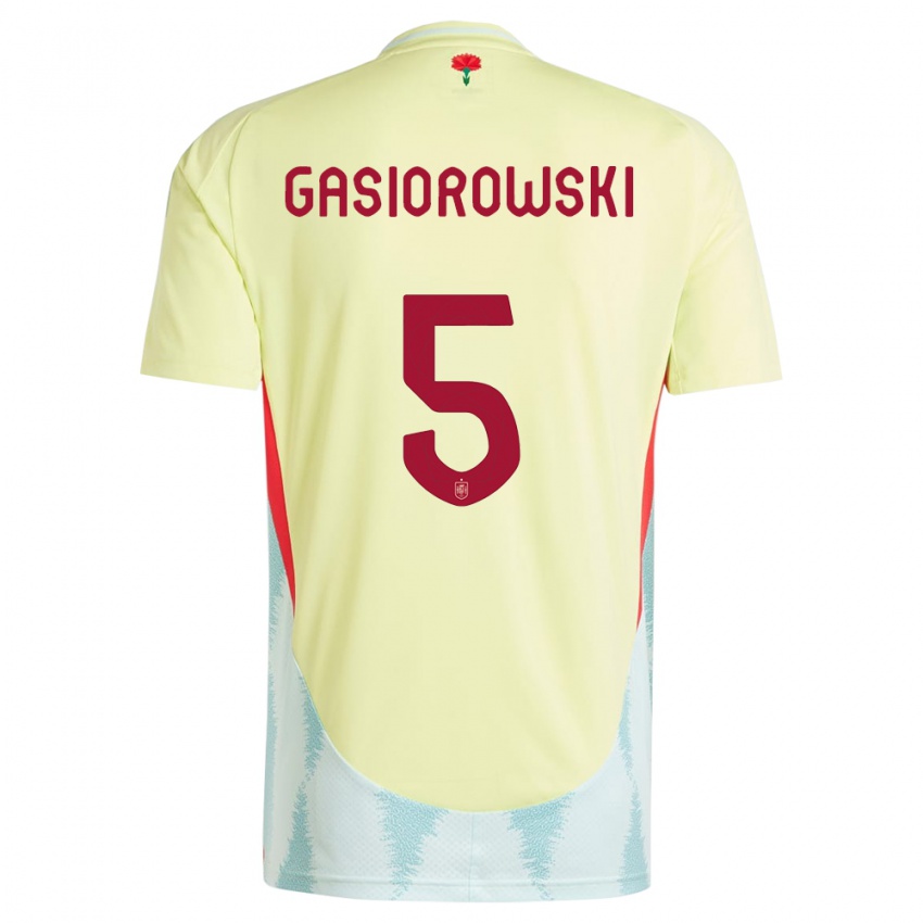 Mulher Camisola Espanha Yarek Gasiorowski #5 Amarelo Alternativa 24-26 Camisa Brasil