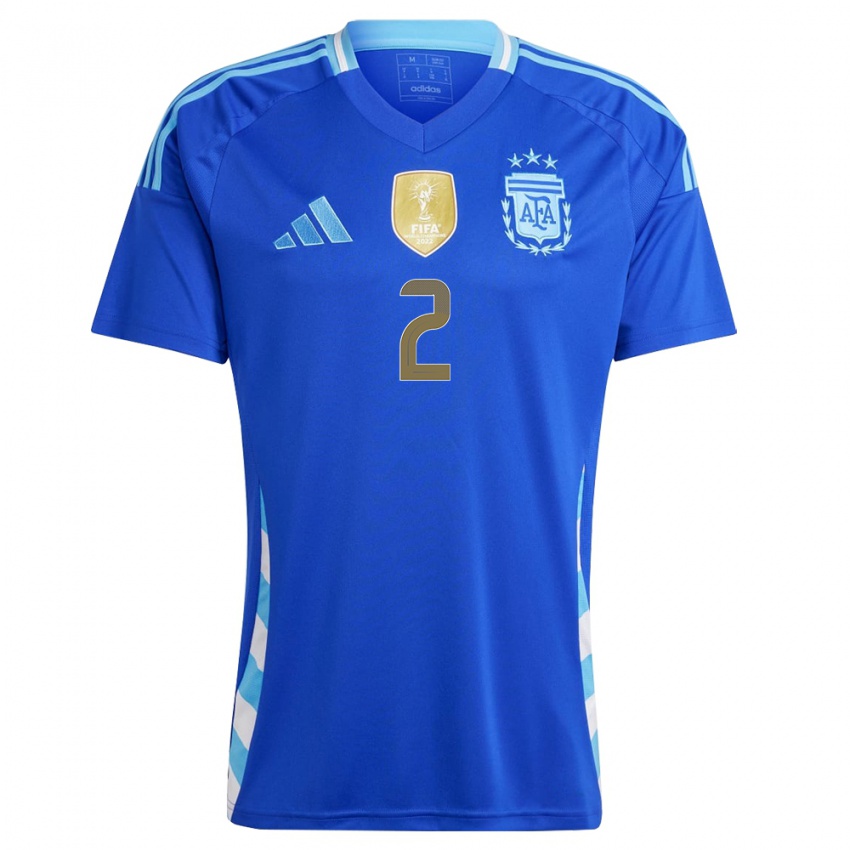 Mulher Camisola Argentina Lisandro Martinez #2 Azul Alternativa 24-26 Camisa Brasil