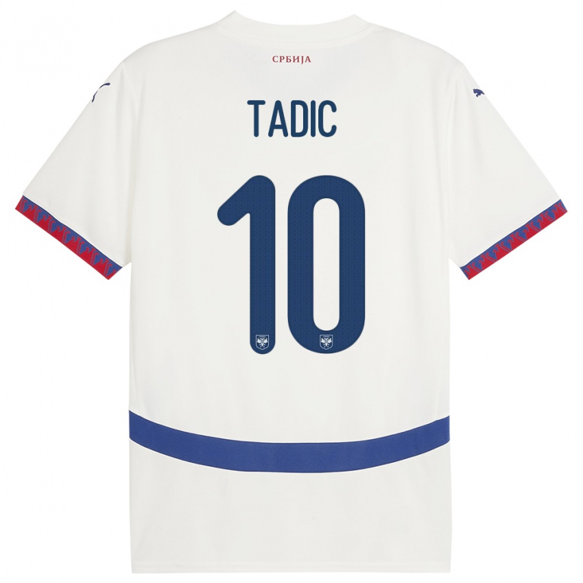 Mulher Camisola Sérvia Dusan Tadic #10 Branco Alternativa 24-26 Camisa Brasil