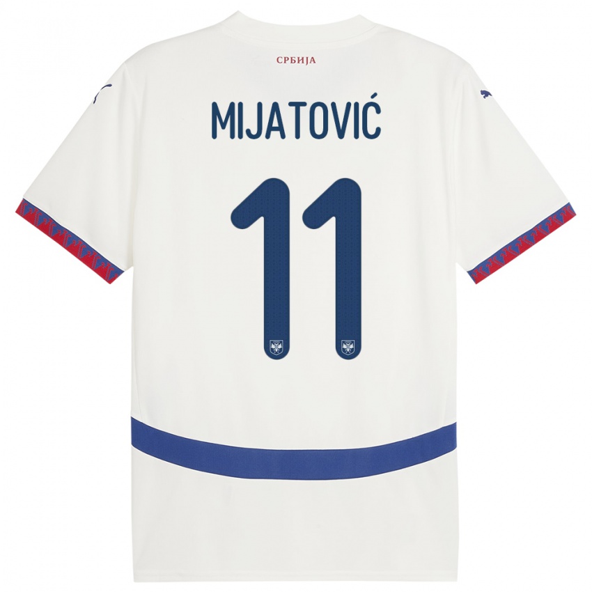 Mulher Camisola Sérvia Jovan Mijatovic #11 Branco Alternativa 24-26 Camisa Brasil