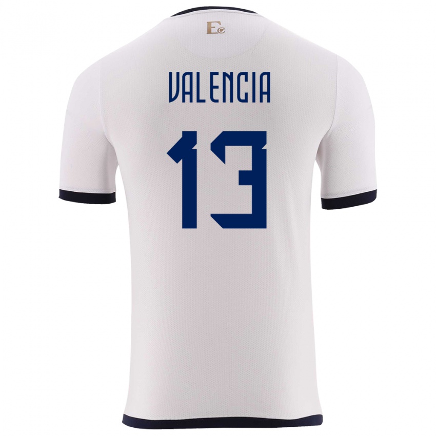 Mulher Camisola Equador Enner Valencia #13 Branco Alternativa 24-26 Camisa Brasil