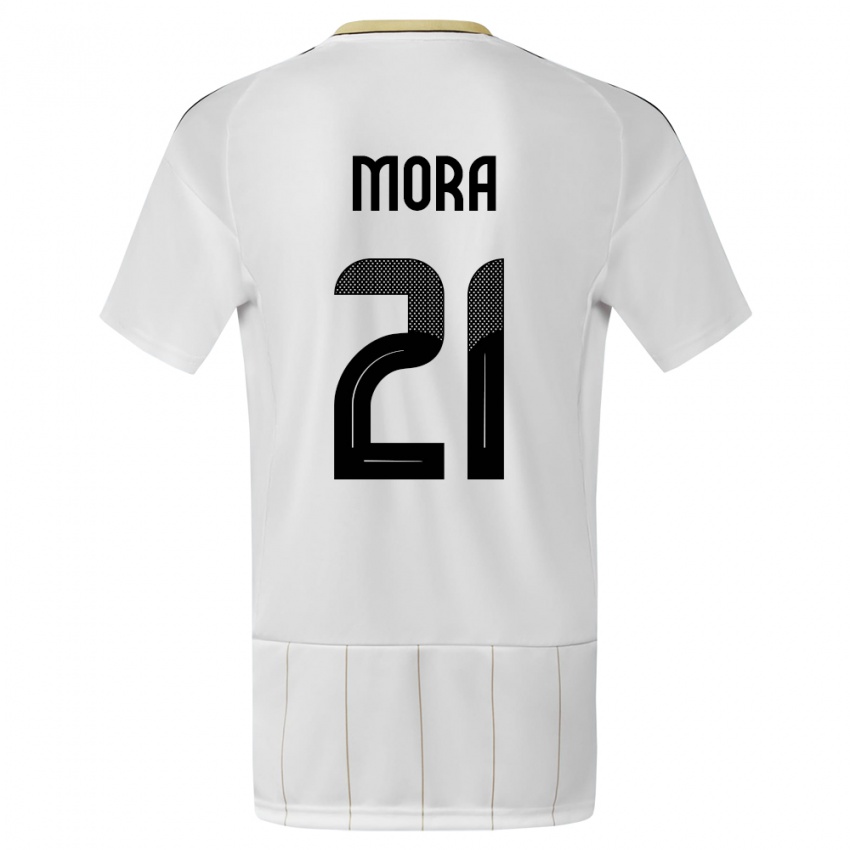 Mulher Camisola Costa Rica Carlos Mora #21 Branco Alternativa 24-26 Camisa Brasil