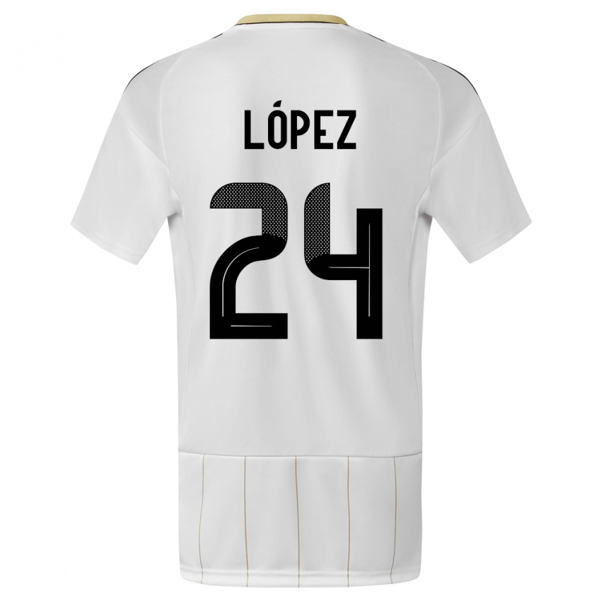 Mulher Camisola Costa Rica Douglas Lopez #24 Branco Alternativa 24-26 Camisa Brasil