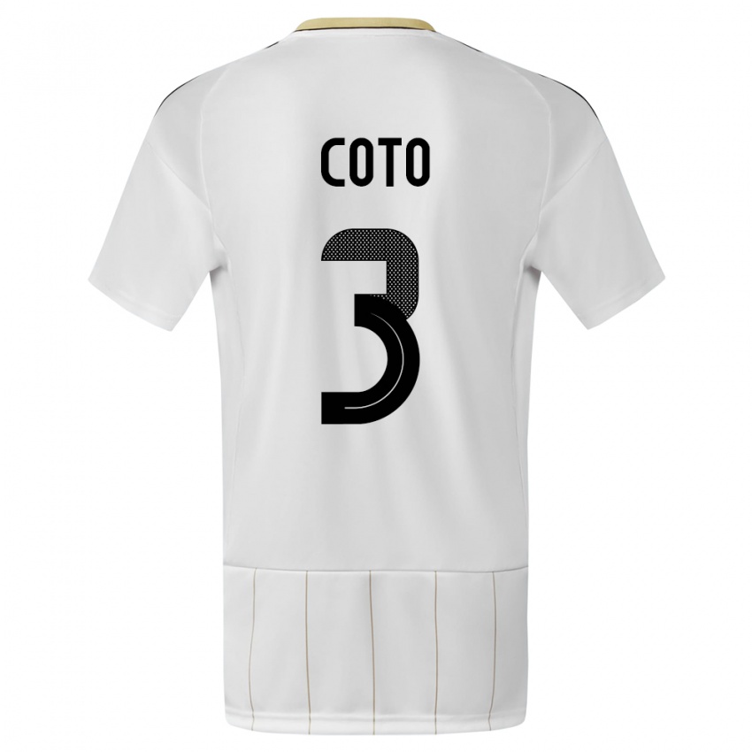 Mulher Camisola Costa Rica Maria Coto #3 Branco Alternativa 24-26 Camisa Brasil