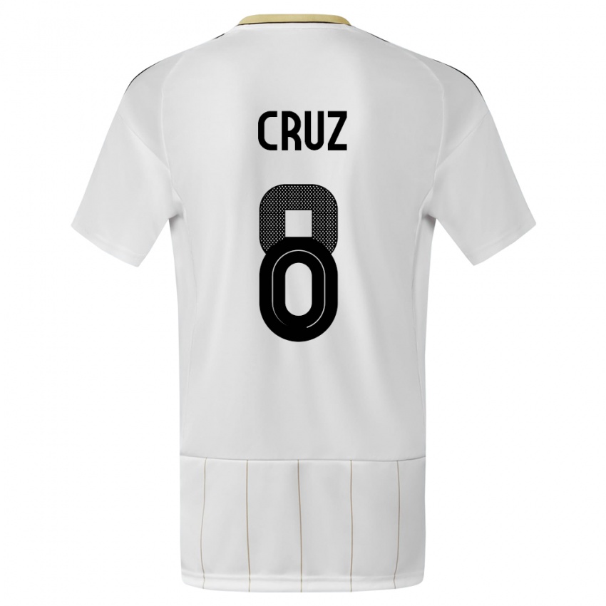 Mulher Camisola Costa Rica Daniela Cruz #8 Branco Alternativa 24-26 Camisa Brasil