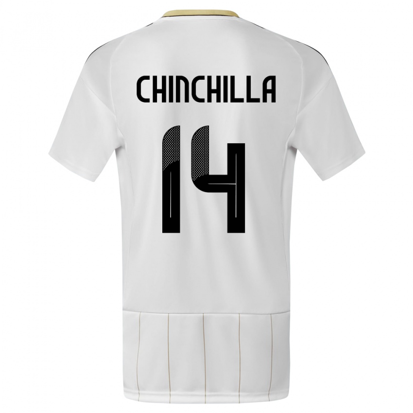 Mulher Camisola Costa Rica Priscila Chinchilla #14 Branco Alternativa 24-26 Camisa Brasil