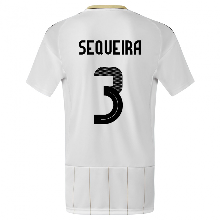 Mulher Camisola Costa Rica Douglas Sequeira #3 Branco Alternativa 24-26 Camisa Brasil