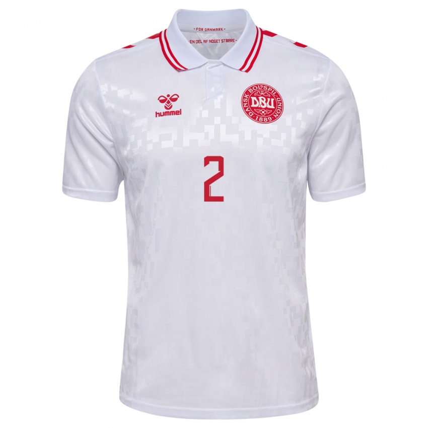 Mulher Camisola Dinamarca Sara Thrige #2 Branco Alternativa 24-26 Camisa Brasil