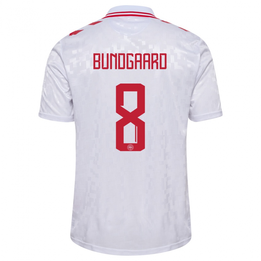 Mulher Camisola Dinamarca Filip Bundgaard #8 Branco Alternativa 24-26 Camisa Brasil