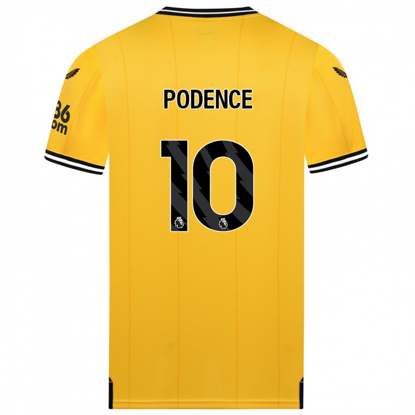 Criança Camisola Daniel Podence #10 Amarelo Principal 2023/24 Camisa Brasil