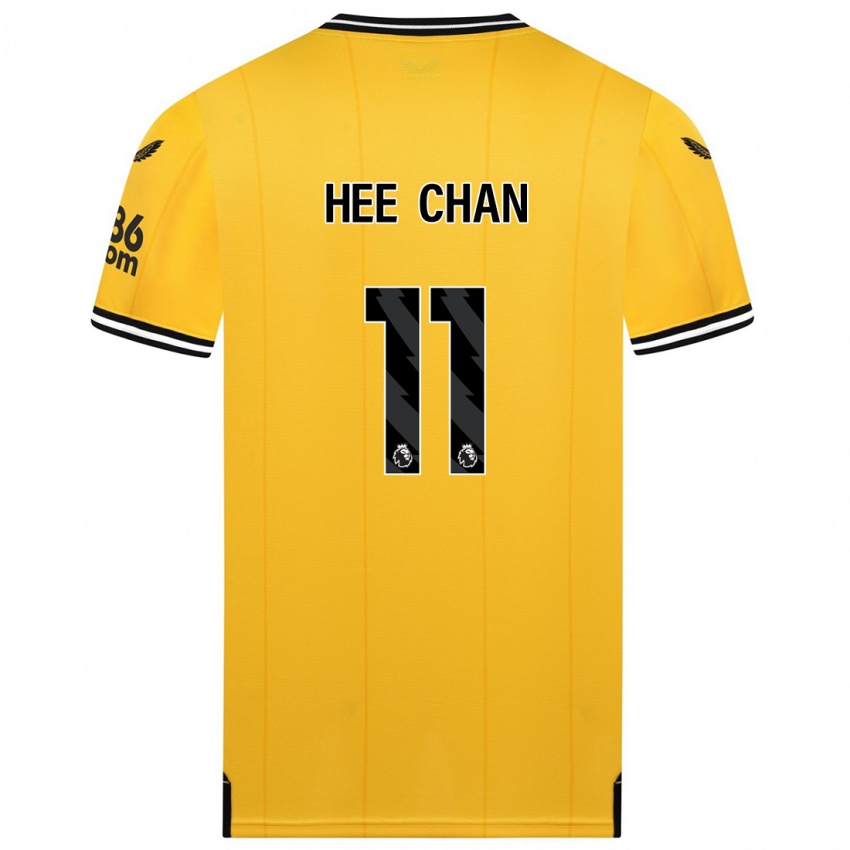 Criança Camisola Hee-Chan Hwang #11 Amarelo Principal 2023/24 Camisa Brasil