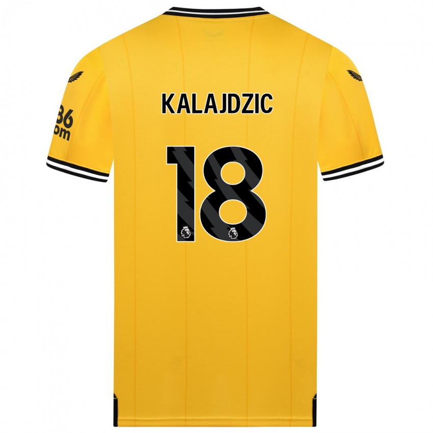 Criança Camisola Sasa Kalajdzic #18 Amarelo Principal 2023/24 Camisa Brasil