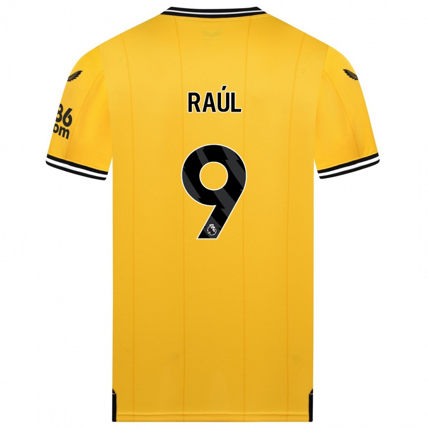 Criança Camisola Raul Jimenez #9 Amarelo Principal 2023/24 Camisa Brasil