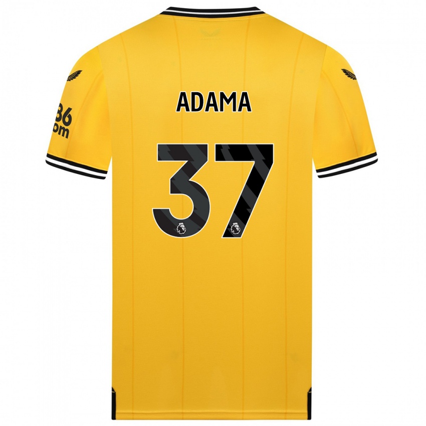 Criança Camisola Adama Traore #37 Amarelo Principal 2023/24 Camisa Brasil