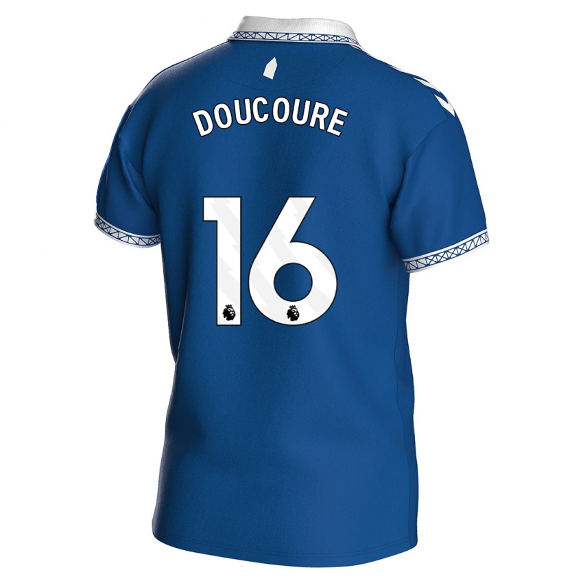 Criança Camisola Abdoulaye Doucouré #16 Azul Real Principal 2023/24 Camisa Brasil