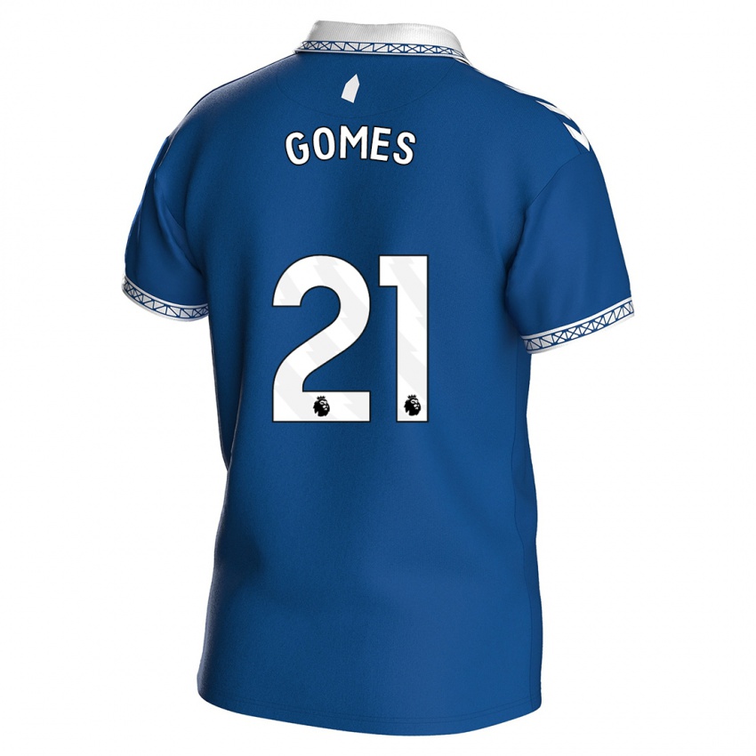 Criança Camisola André Gomes #21 Azul Real Principal 2023/24 Camisa Brasil