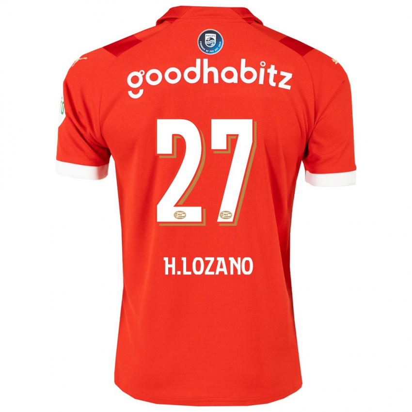 Criança Camisola Hirving Lozano #27 Vermelho Principal 2023/24 Camisa Brasil