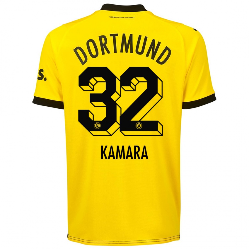 Criança Camisola Abdoulaye Kamara #32 Amarelo Principal 2023/24 Camisa Brasil
