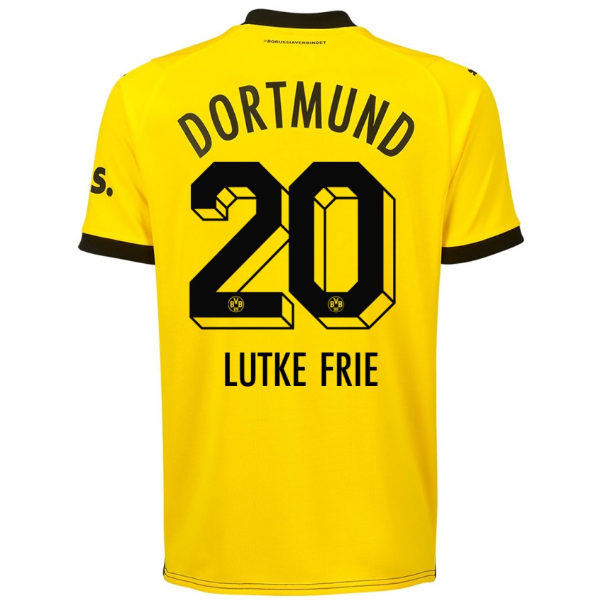 Criança Camisola Dennis Lutke-Frie #20 Amarelo Principal 2023/24 Camisa Brasil