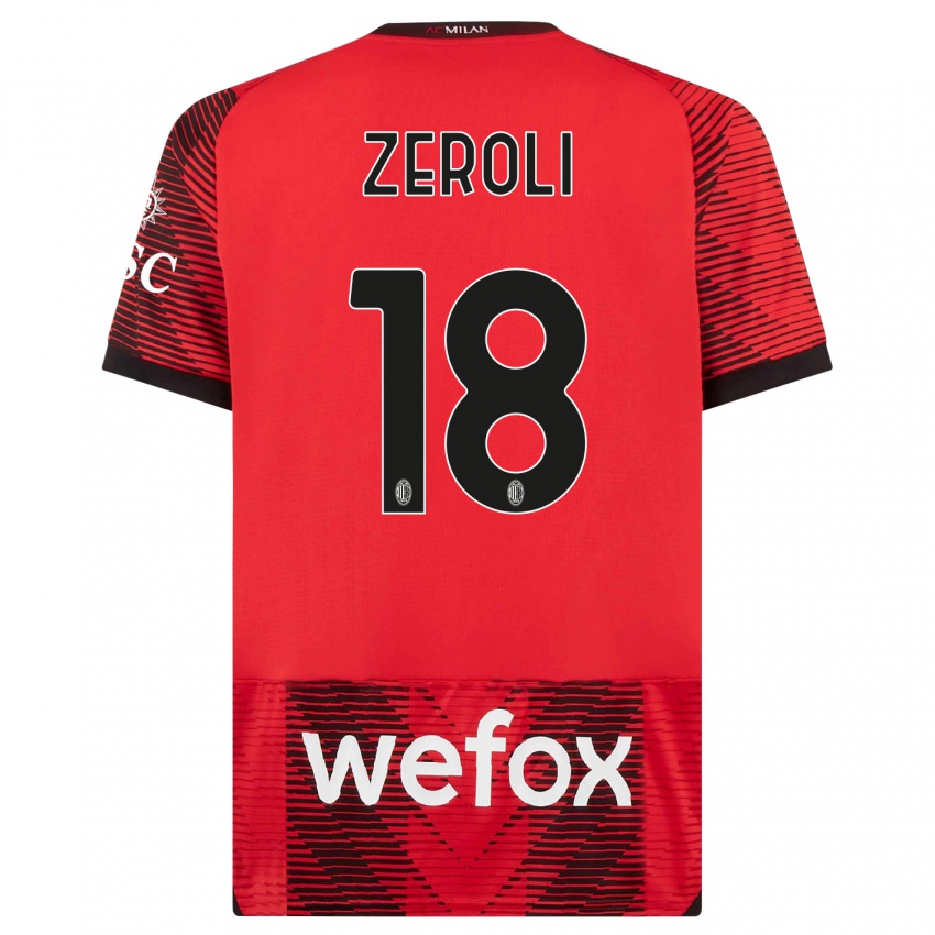 Criança Camisola Kevin Zeroli #18 Vermelho Preto Principal 2023/24 Camisa Brasil