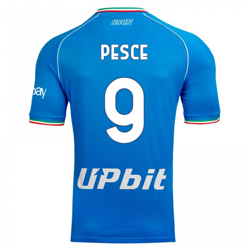 Criança Camisola Antonio Pesce #9 Céu Azul Principal 2023/24 Camisa Brasil