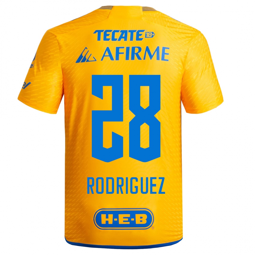 Criança Camisola Luis Rodriguez #28 Amarelo Principal 2023/24 Camisa Brasil