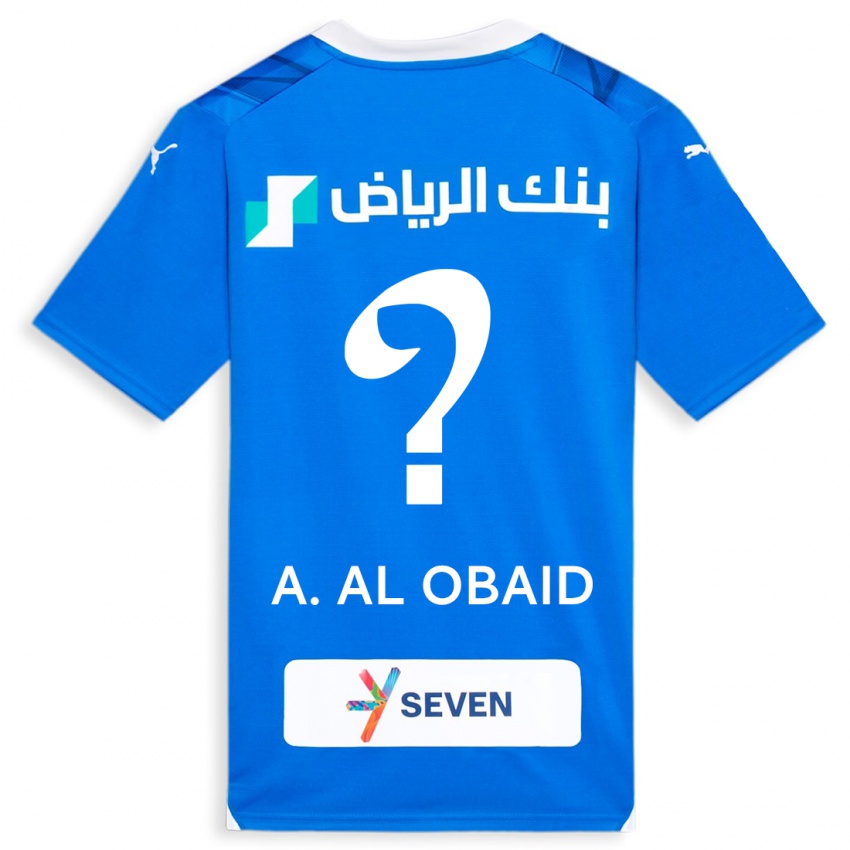 Criança Camisola Abdulrahman Al-Obaid #0 Azul Principal 2023/24 Camisa Brasil
