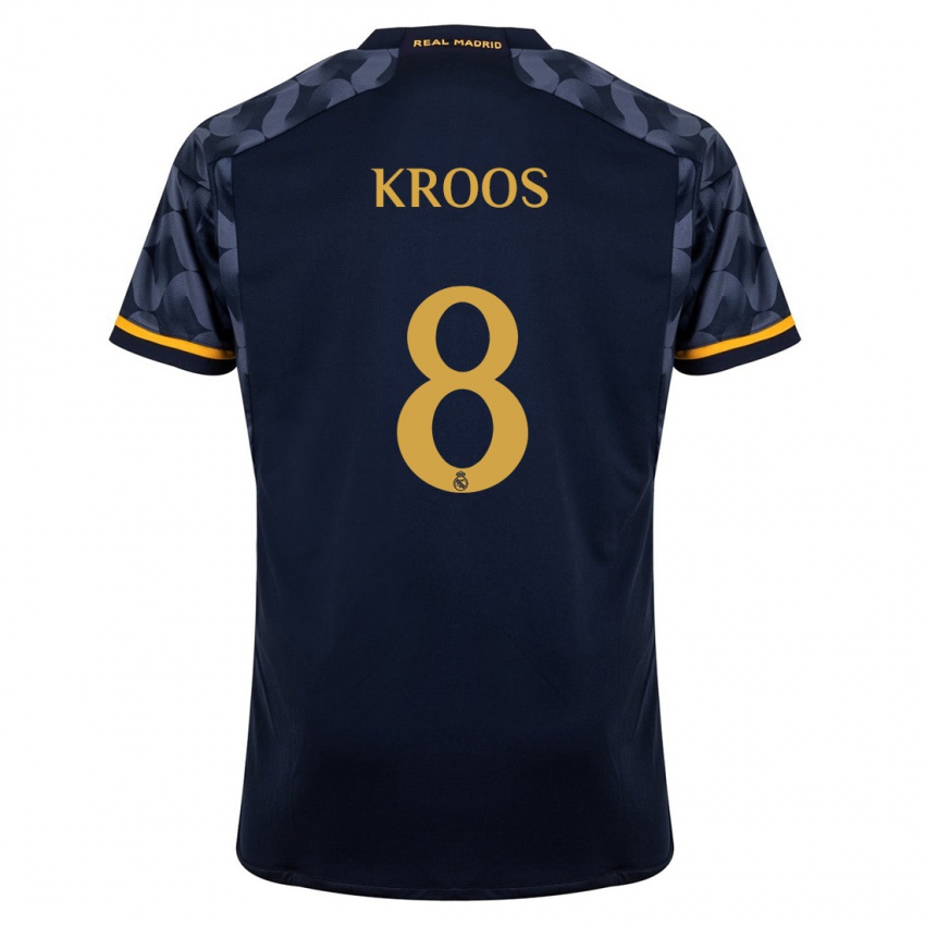 Criança Camisola Toni Kroos #8 Azul Escuro Alternativa 2023/24 Camisa Brasil