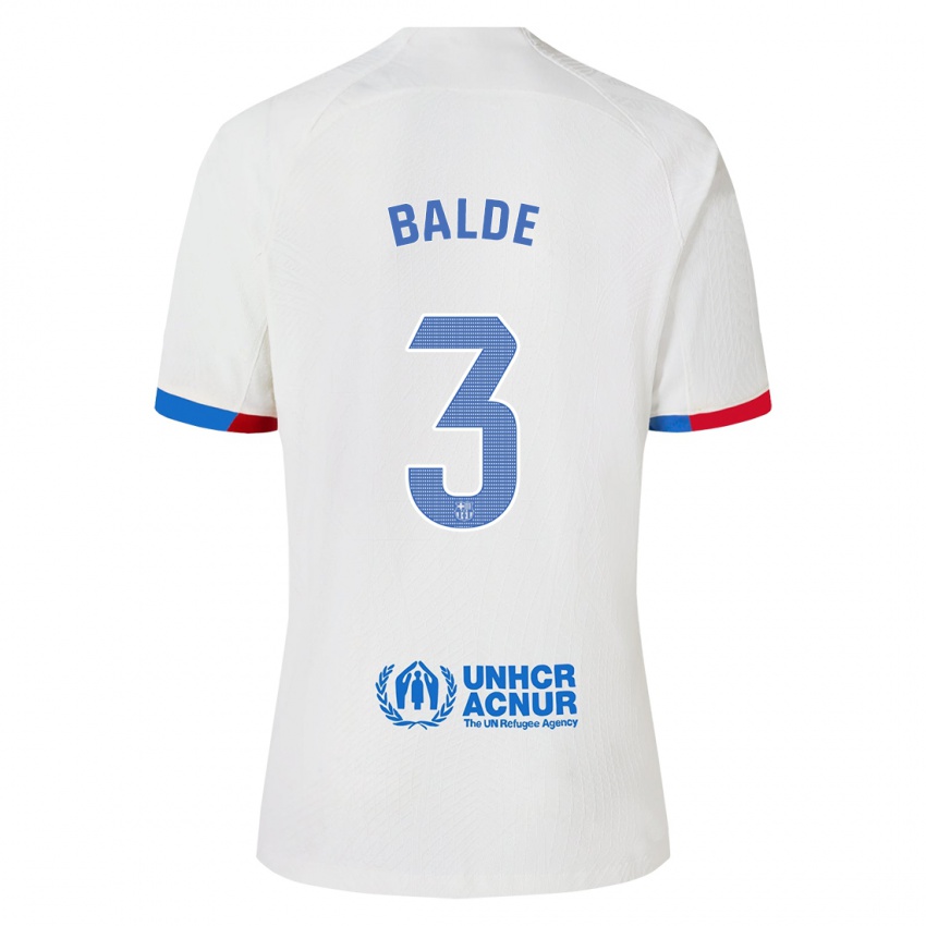 Criança Camisola Alejandro Balde #3 Branco Alternativa 2023/24 Camisa Brasil