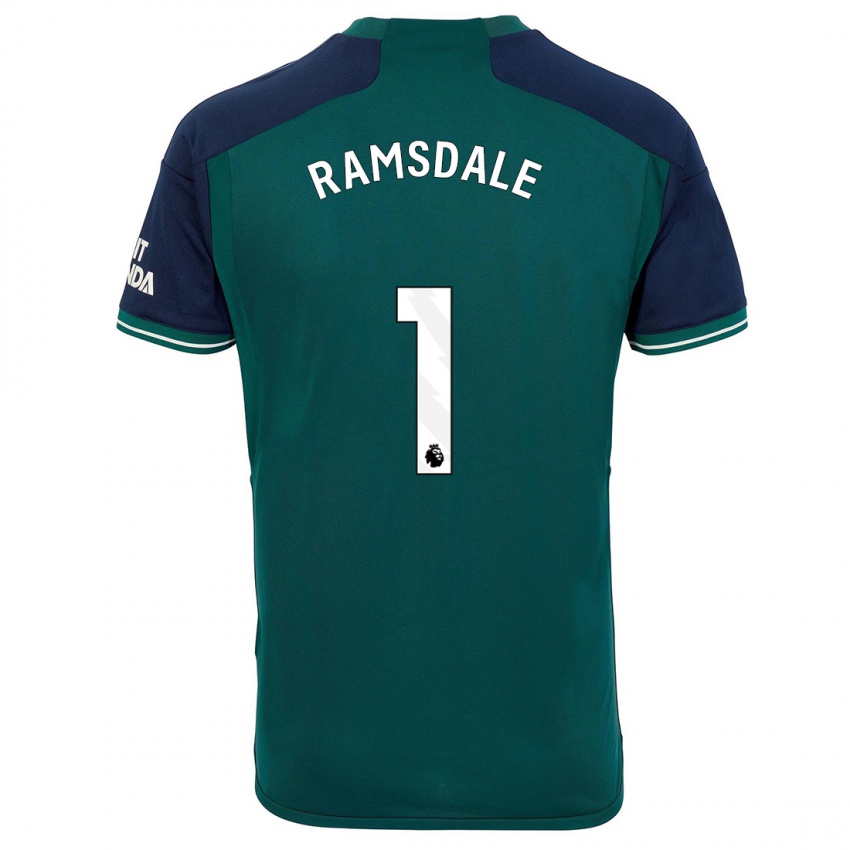 Criança Camisola Aaron Ramsdale #1 Verde Terceiro 2023/24 Camisa Brasil