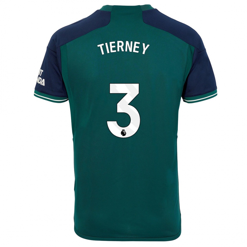 Criança Camisola Kieran Tierney #3 Verde Terceiro 2023/24 Camisa Brasil