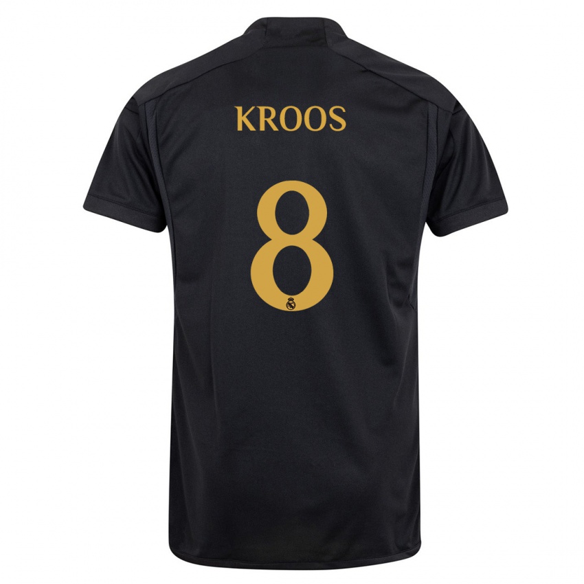 Criança Camisola Toni Kroos #8 Preto Terceiro 2023/24 Camisa Brasil