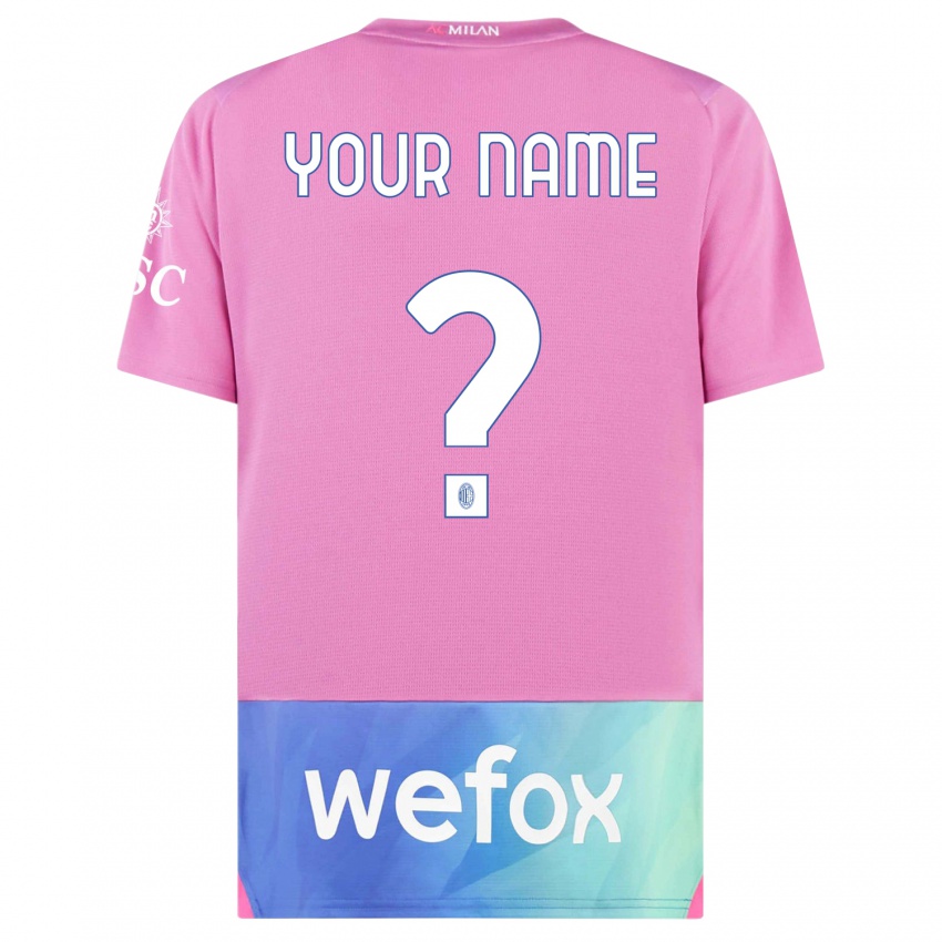 Criança Camisola Seu Nome #0 Rosa Roxo Terceiro 2023/24 Camisa Brasil
